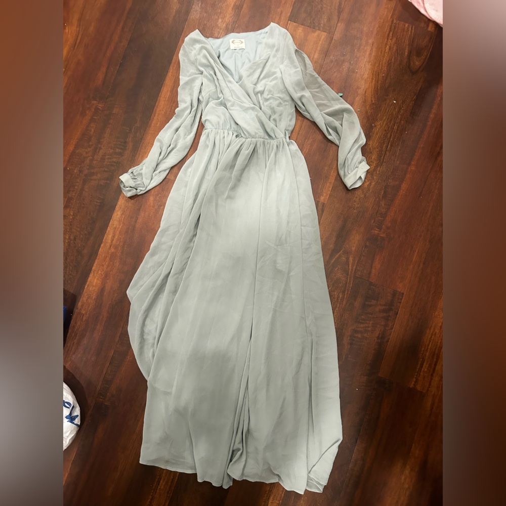 Joyfolie Soft Gray Chiffon Dress
